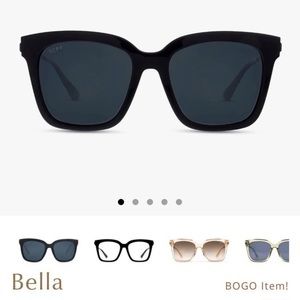 Diff Bella Black Sunglasses